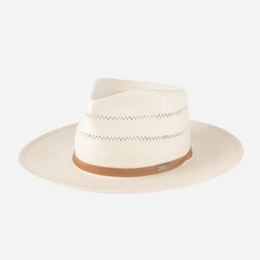 ARLO STRAW TEARDROP FEDORA Tan Band NWT
